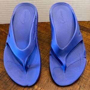 OOFOS Original Recovery Sandals Periwinkle Blue Women 6 Men 4 Thong Flip Flop